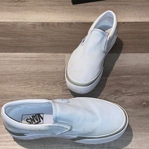 Baby blue vans slip on shoes